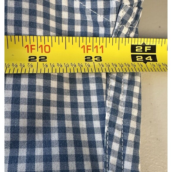 Tailored By J. Crew Shirt Slim Fit Men’s XL Blue Gingham Button Down Long Sleeve - Picture 7 of 13